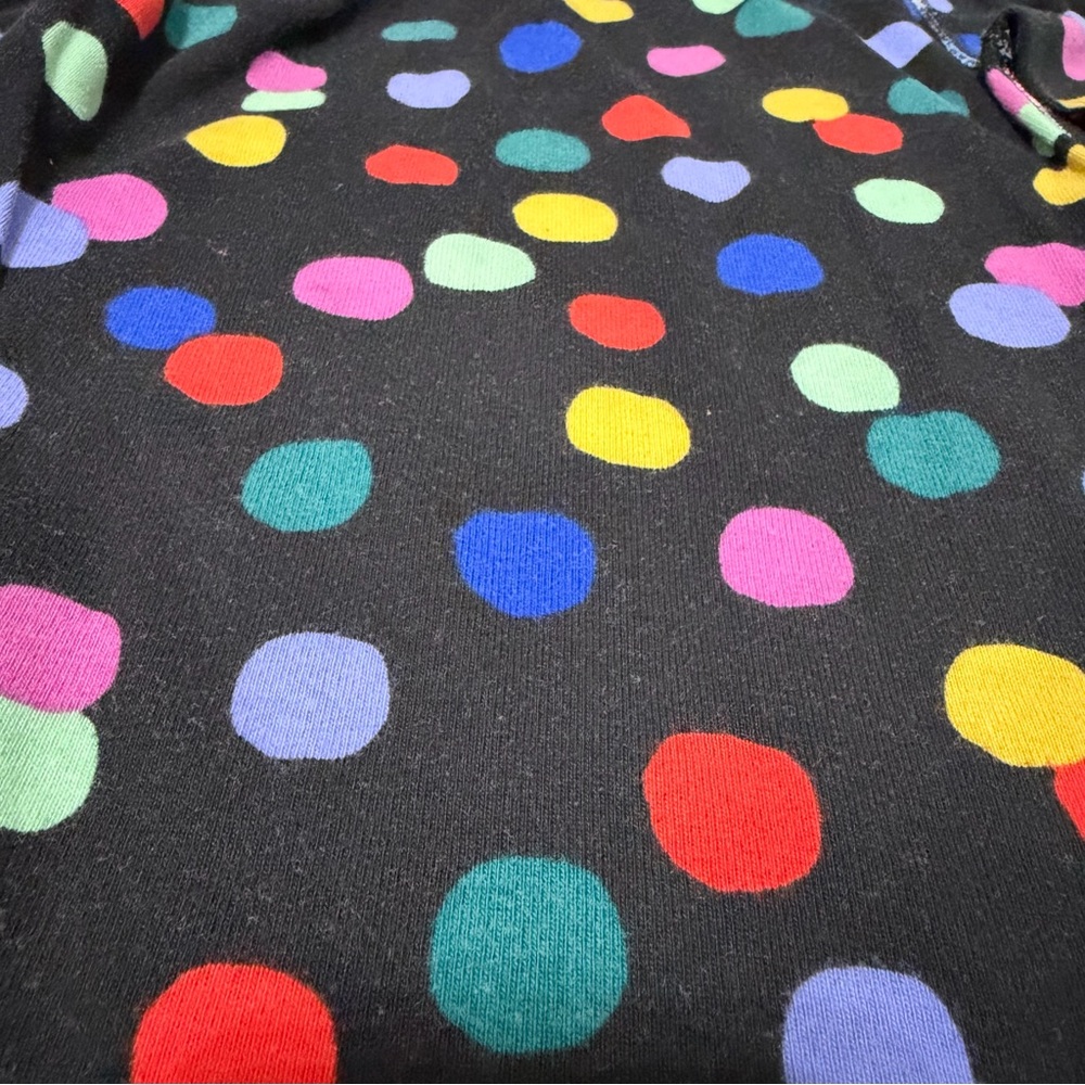 Hanna Andersson Youth Pajamas | Black with Multicolor Dots | Size 6-7 - Picture 8 of 8